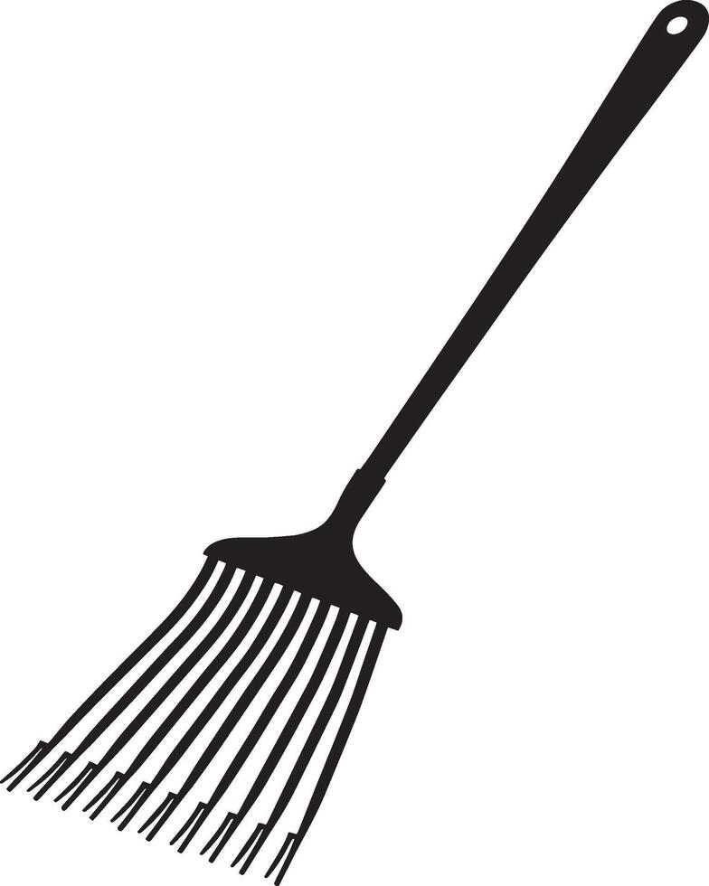 Rake clean simple silhouette black vector