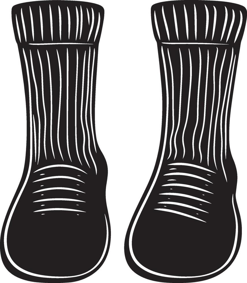 Pair of woolen socks clean simple silhouette black vector