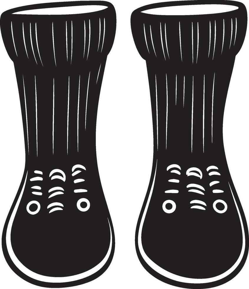 Pair of woolen socks clean simple silhouette black vector