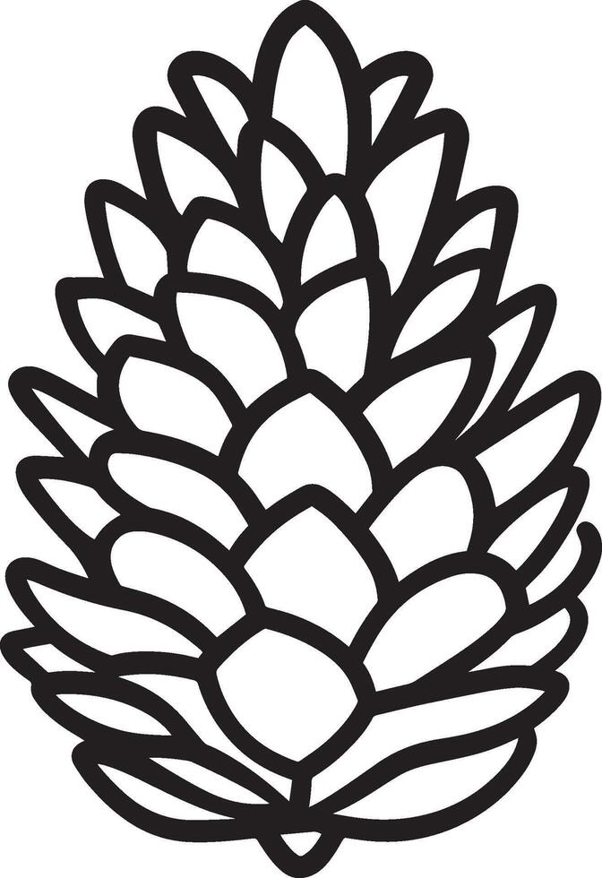 Pine cone clean simple icon outline black vector