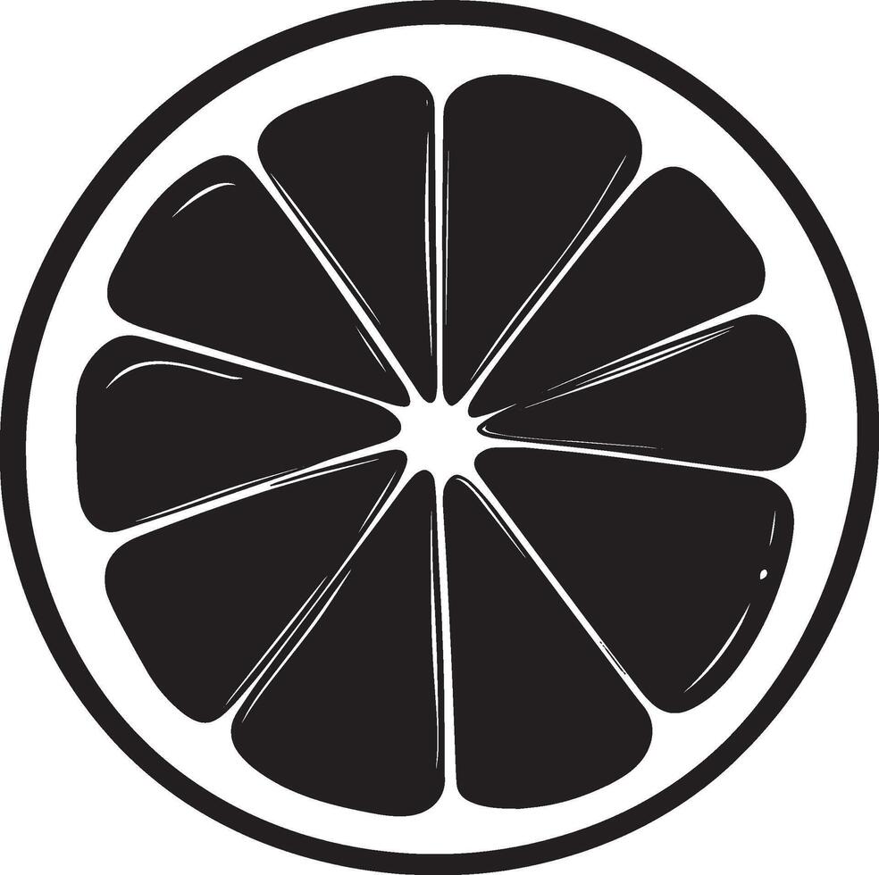 slice lemon clean simple icon silhouette black vector