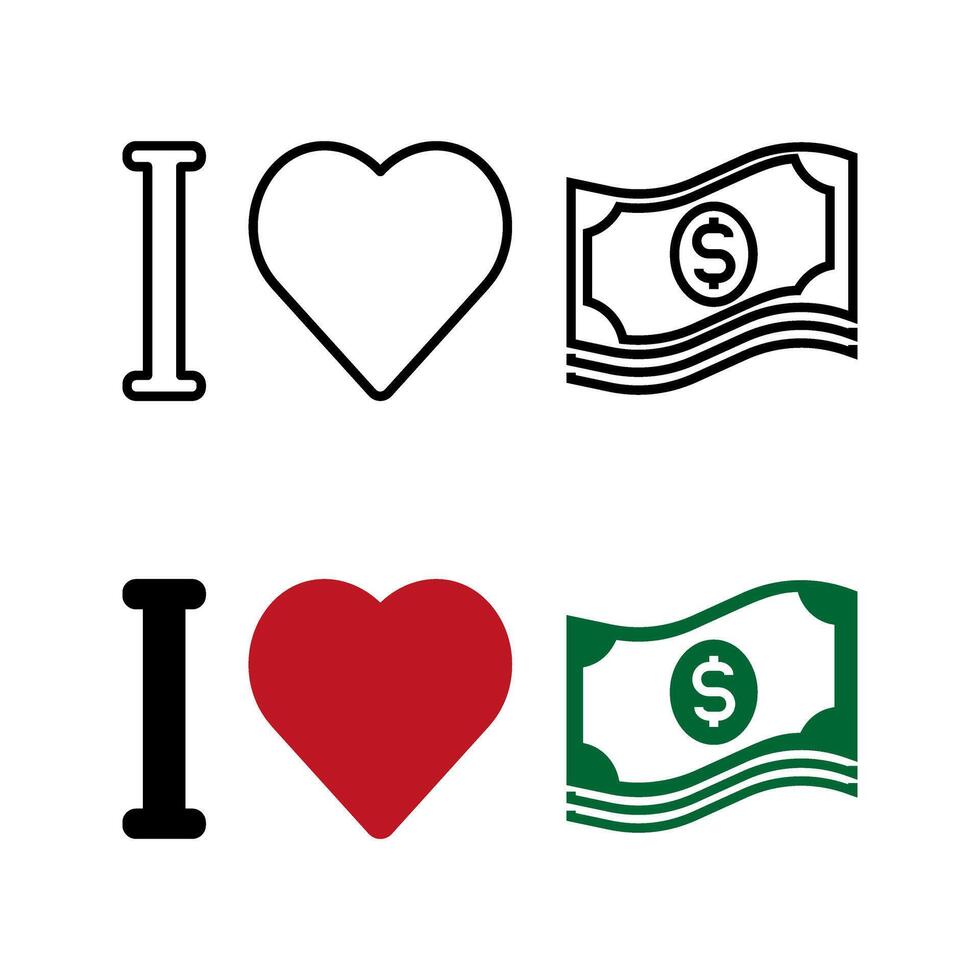 I love money illustration vector