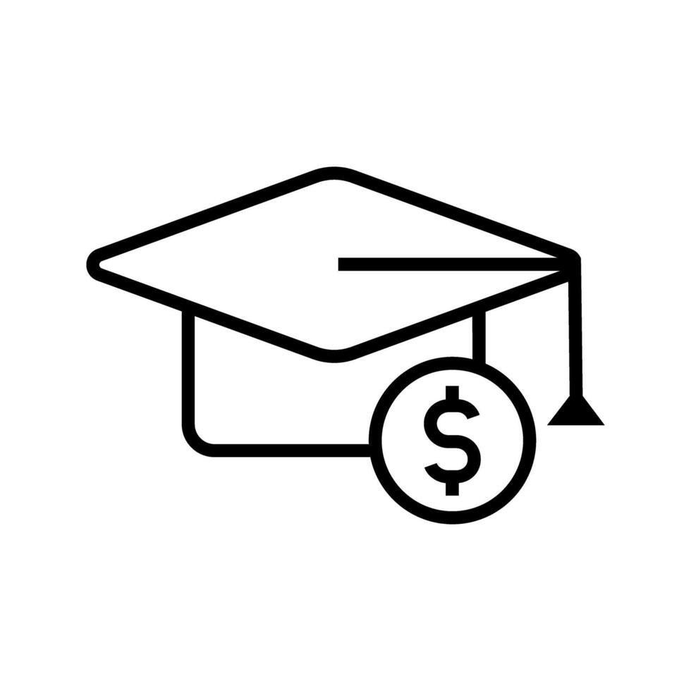 graduation cap with money icon vector