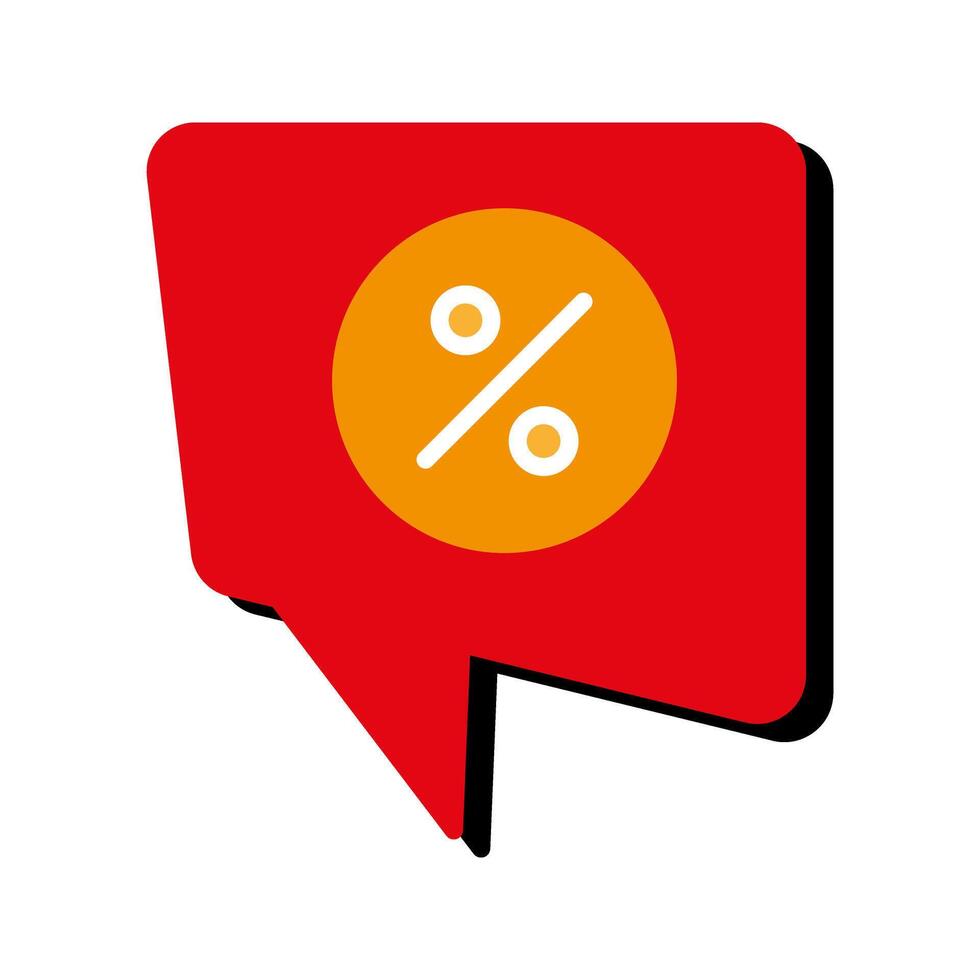 chat bubble with discount symbol vector