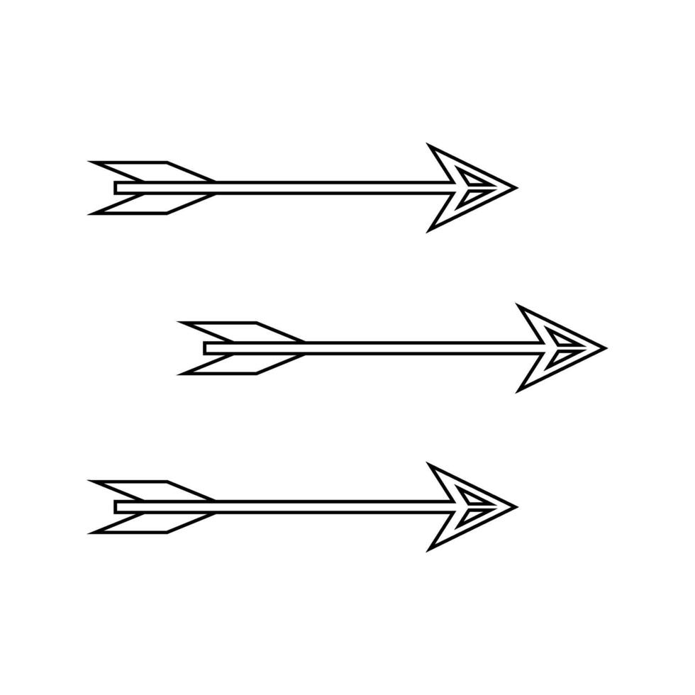 Illustration of arrows released from the bow and moving towards the target icon vector