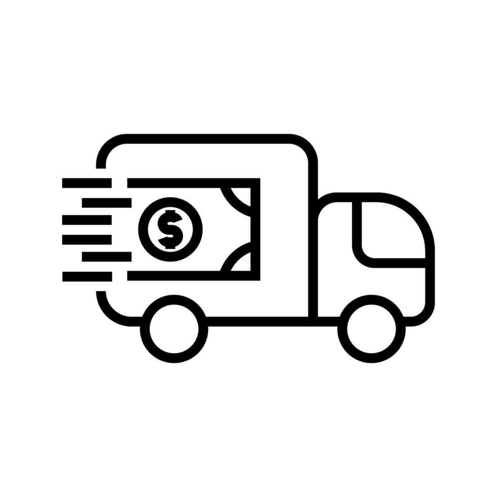 Illustration of truck with money icon vector