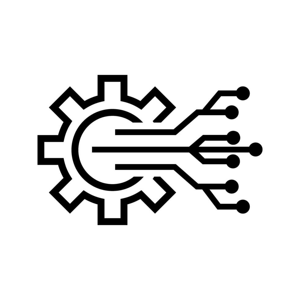 illustration of cyber engineering icon vector