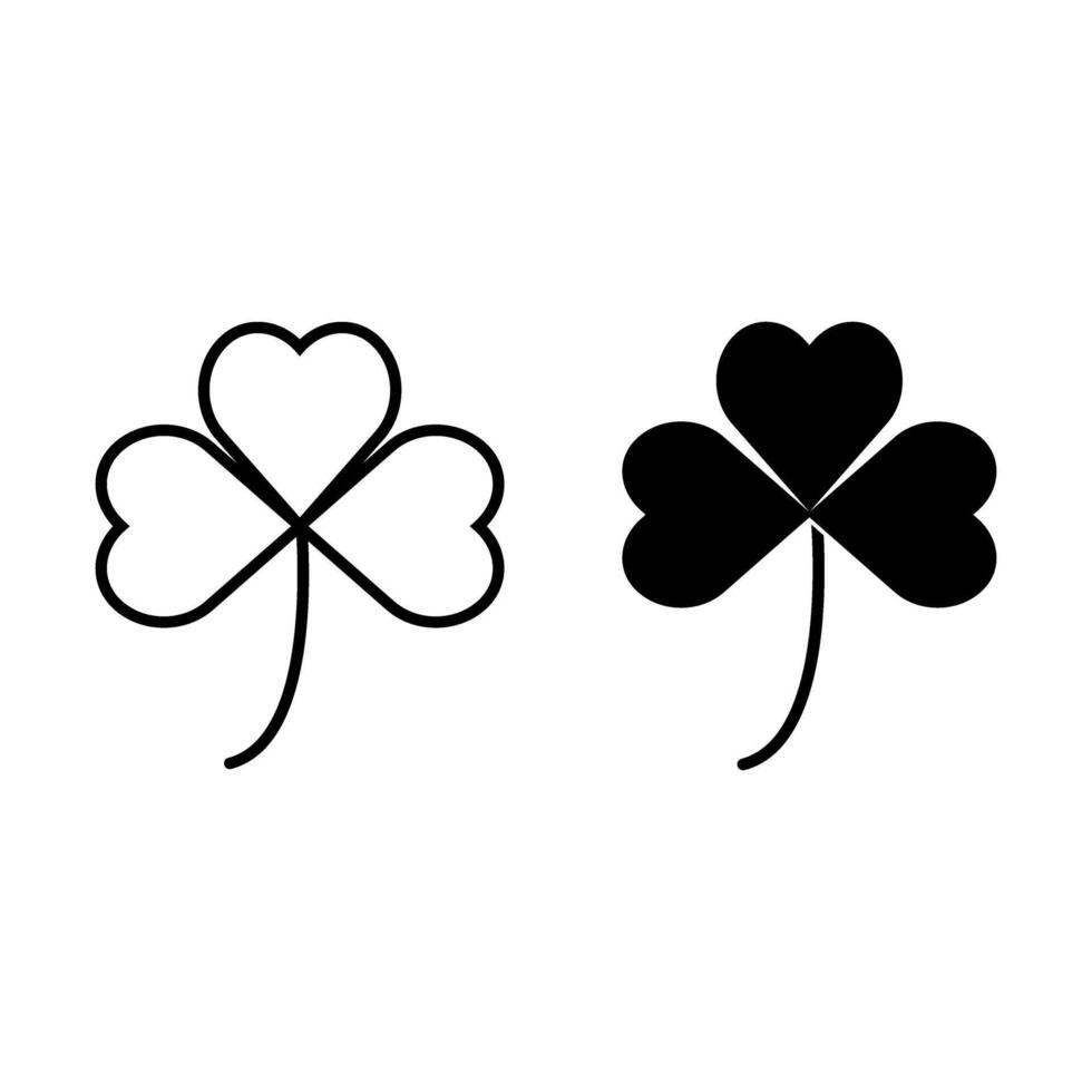 three leaves clover plant symbol icon vector