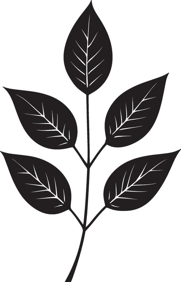 ash leaf clean simple icon outline black vector