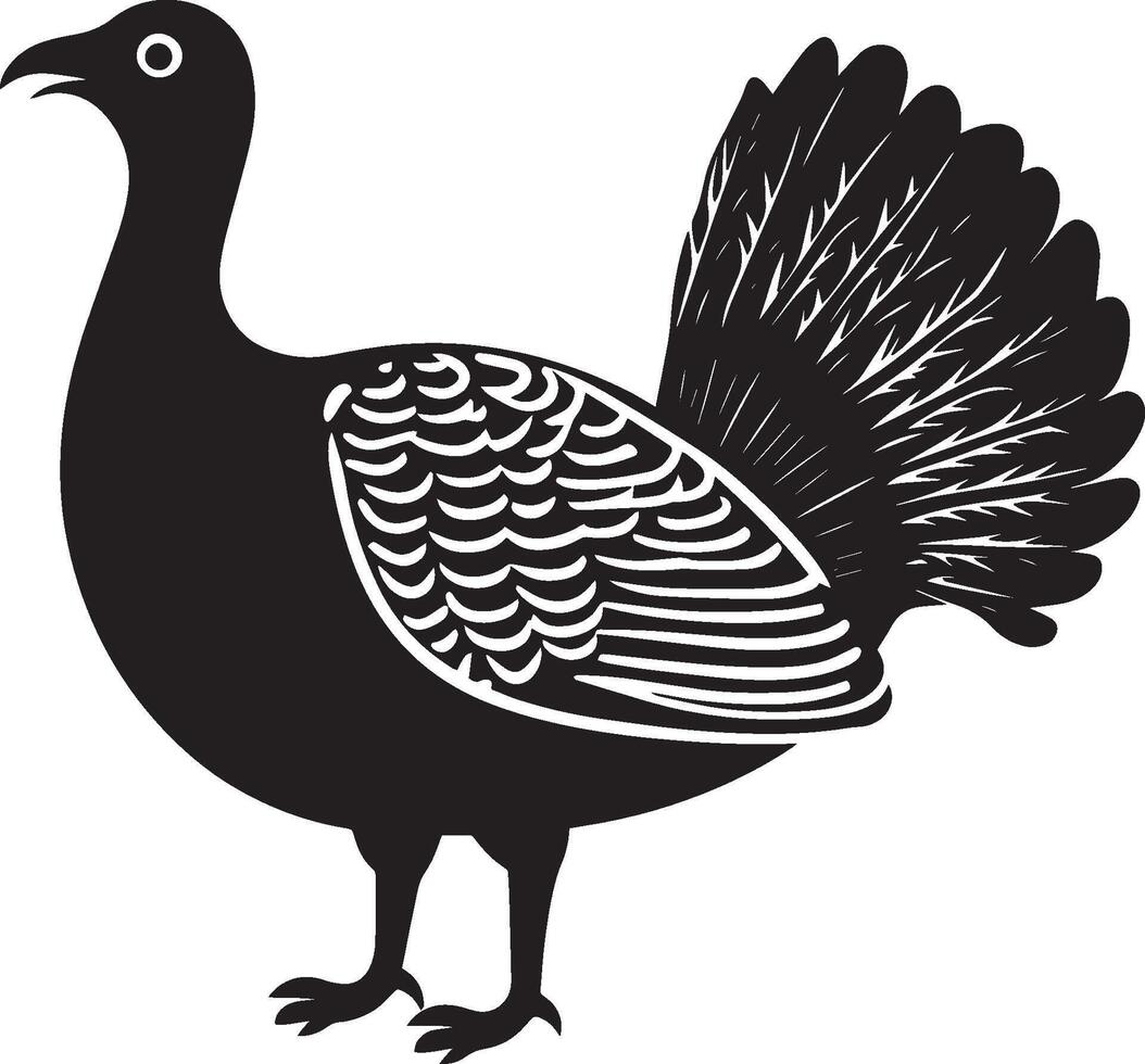 Turkey clean simple icon silhouette black vector