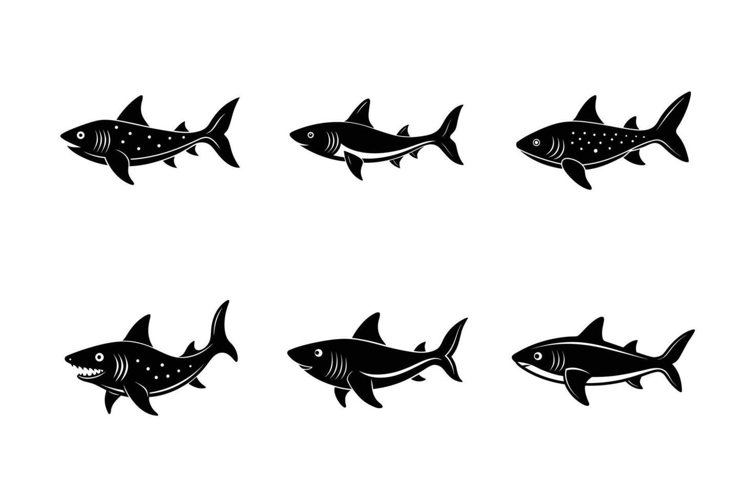 dogfish black silhouette vector