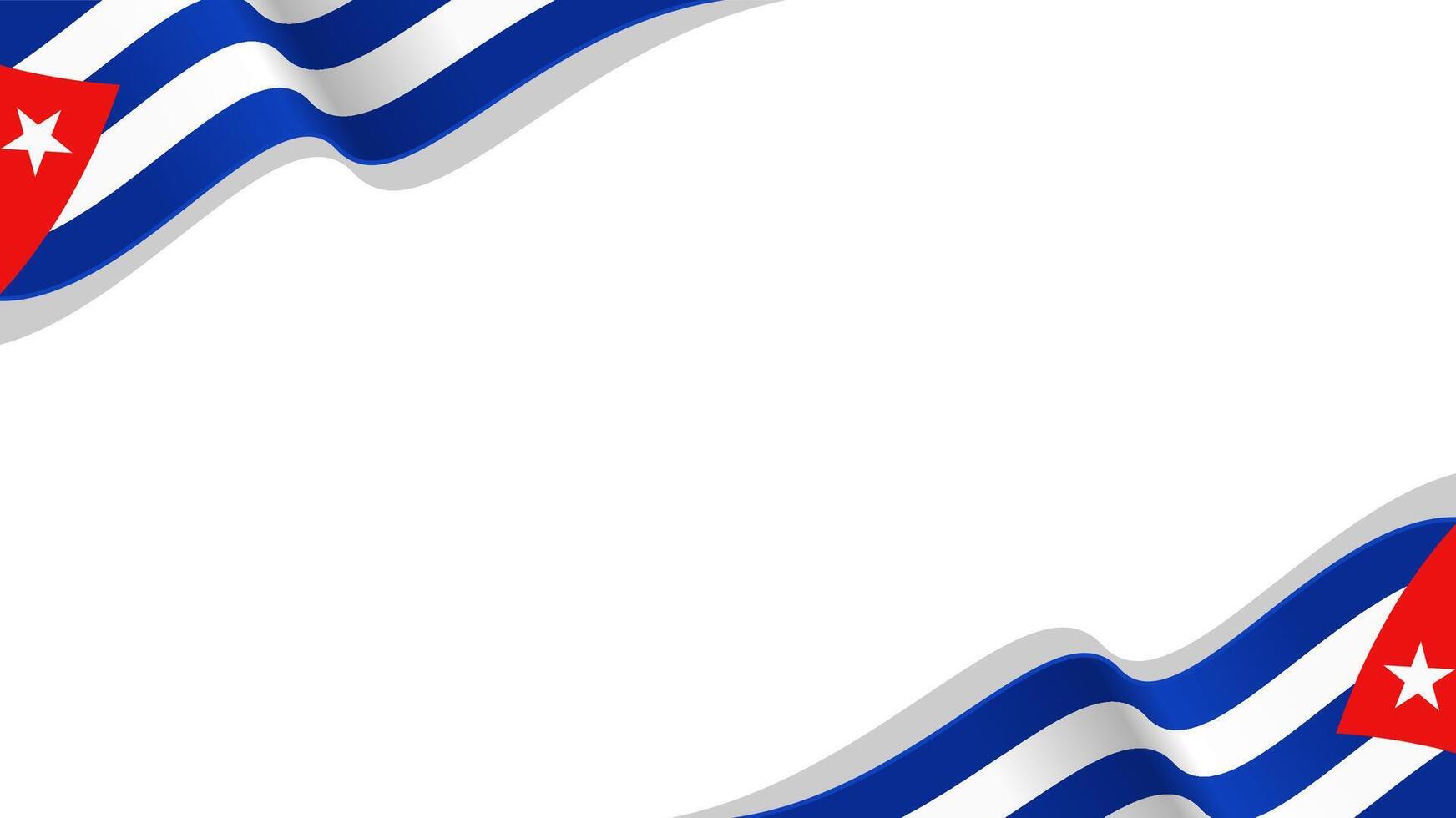wavy cuba flag frame background with copy space for text. cuba national day vector