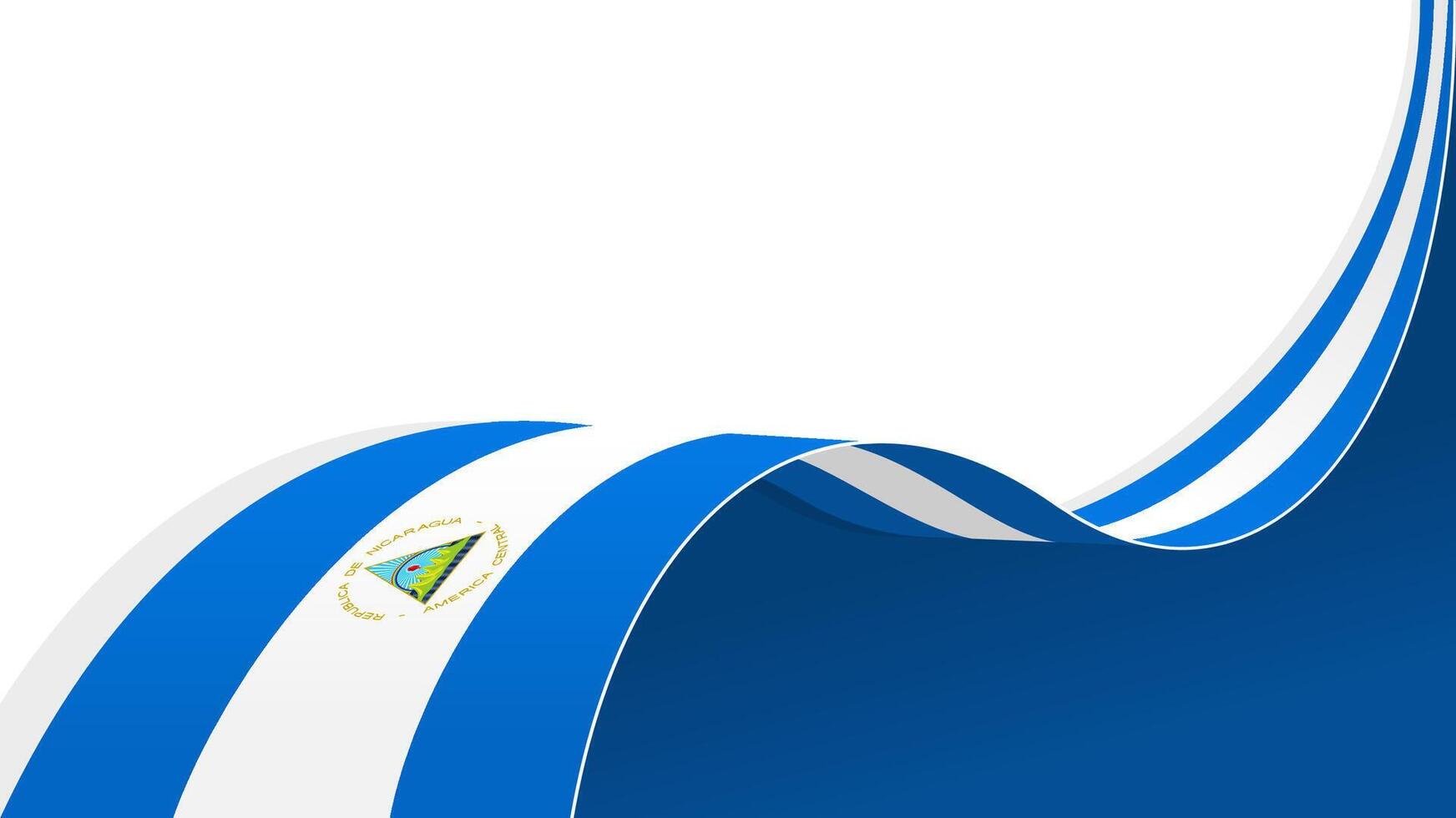 waving nicaragua flag ribbon background with copy space for text. nicaragua national day vector