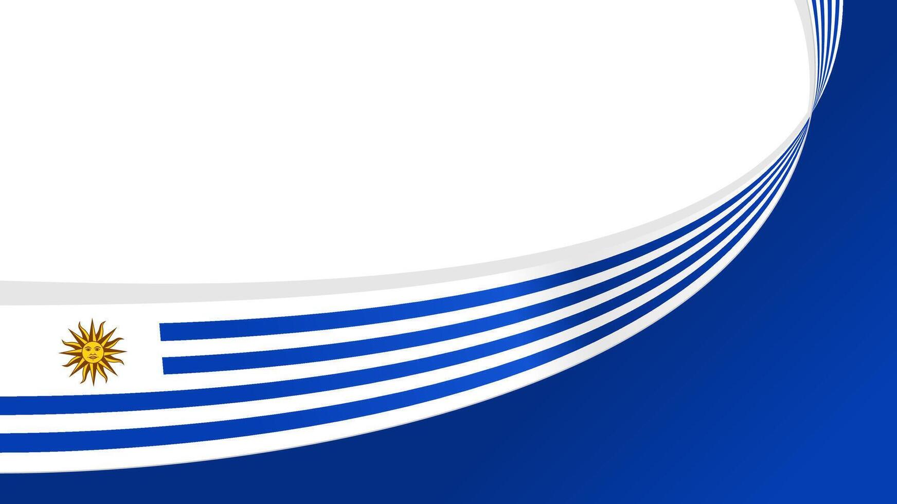 waving uruguay flag ribbon background with copy space for text. uruguay national day vector