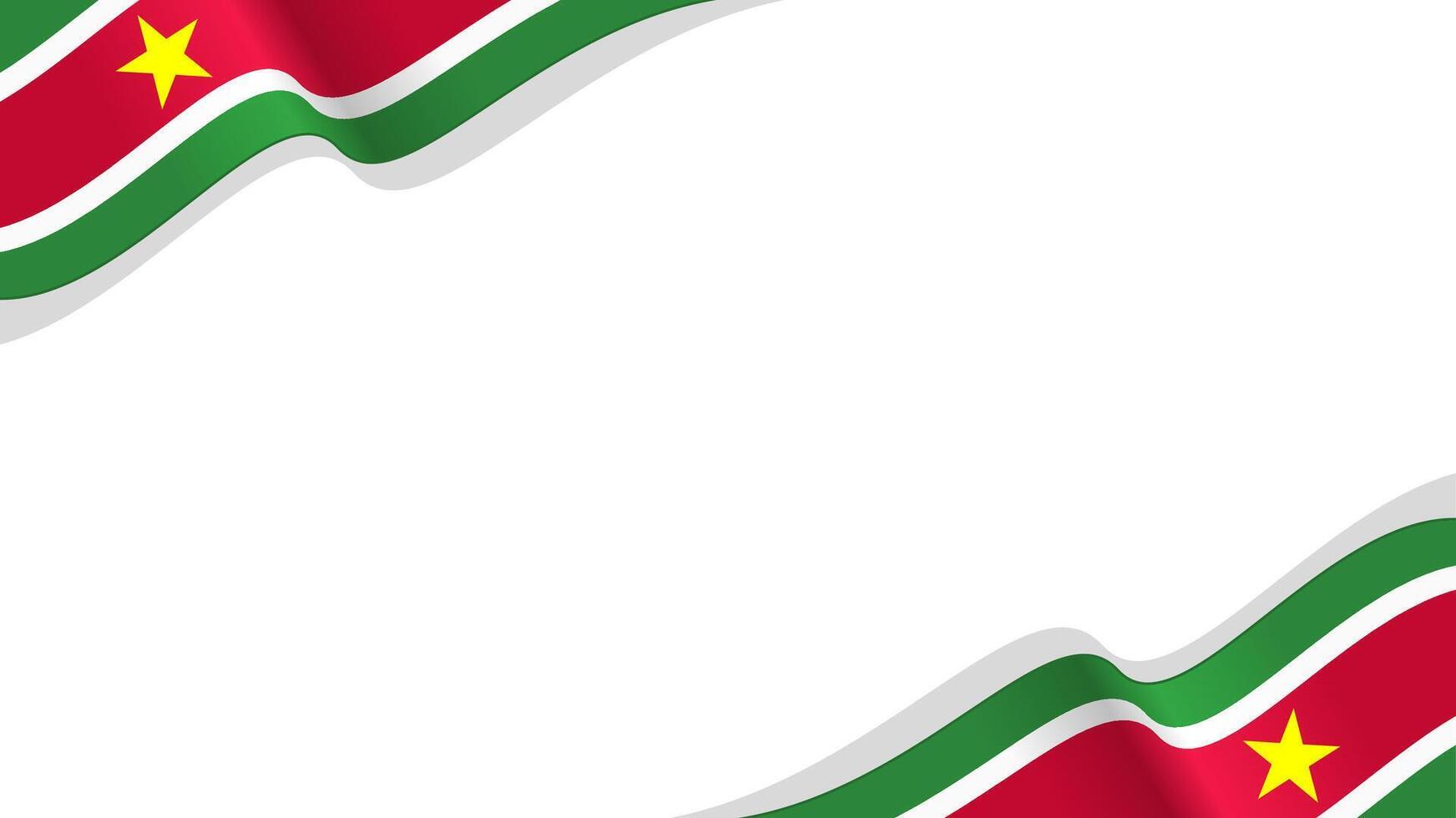 wavy suriname flag frame background with copy space for text. suriname national day vector