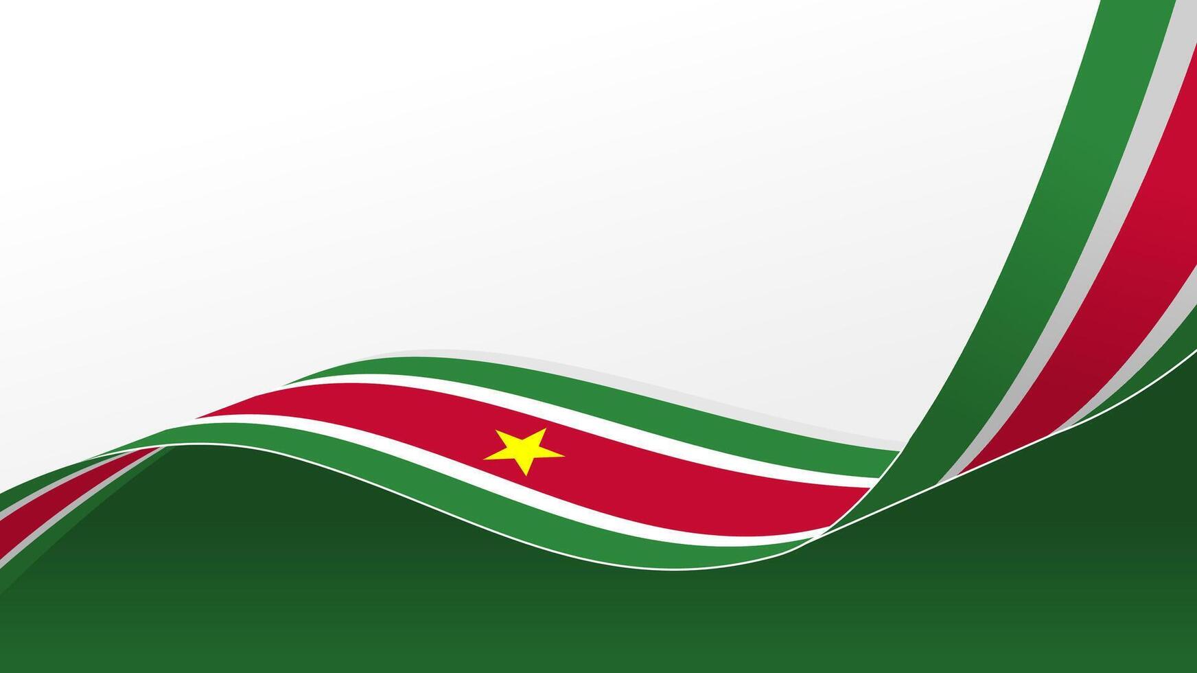 wavy suriname flag background with copy space for text. suriname national day vector