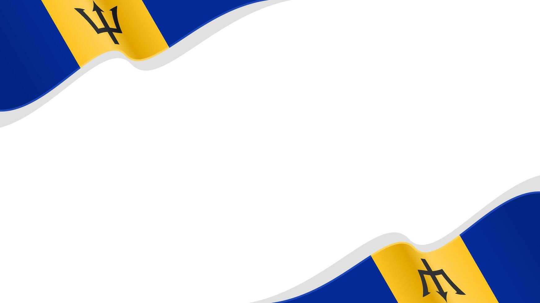 wavy barbados flag frame background with copy space for text. barbados national day vector