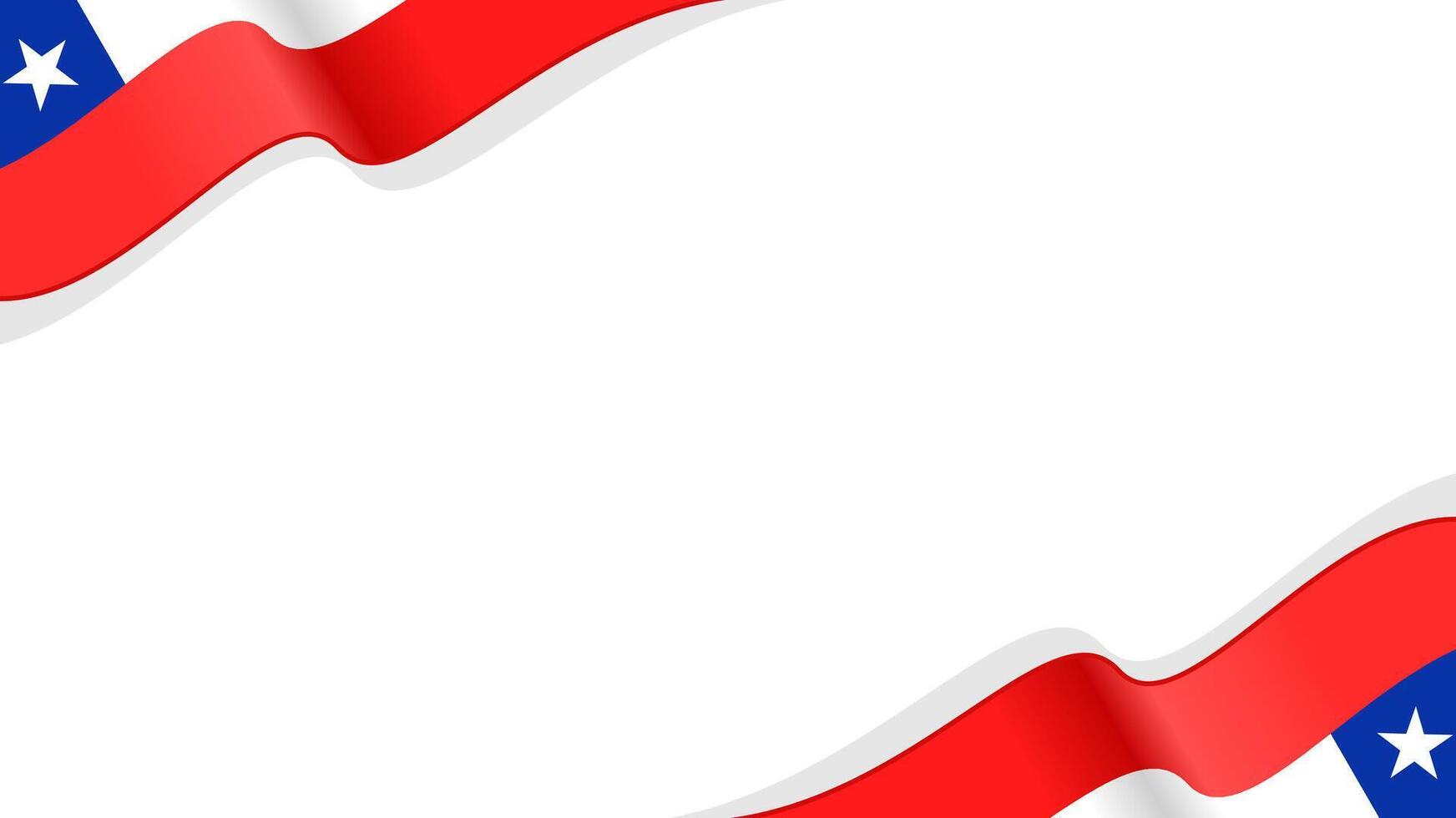 wavy chile flag frame background with copy space for text. chile national day vector