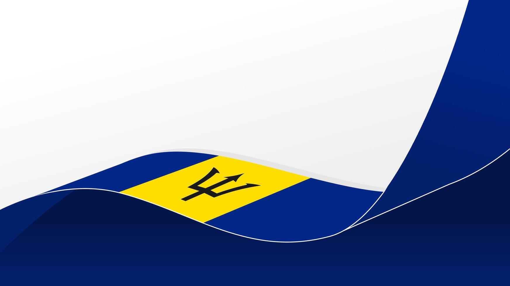 wavy barbados flag background with copy space for text. barbados national day vector