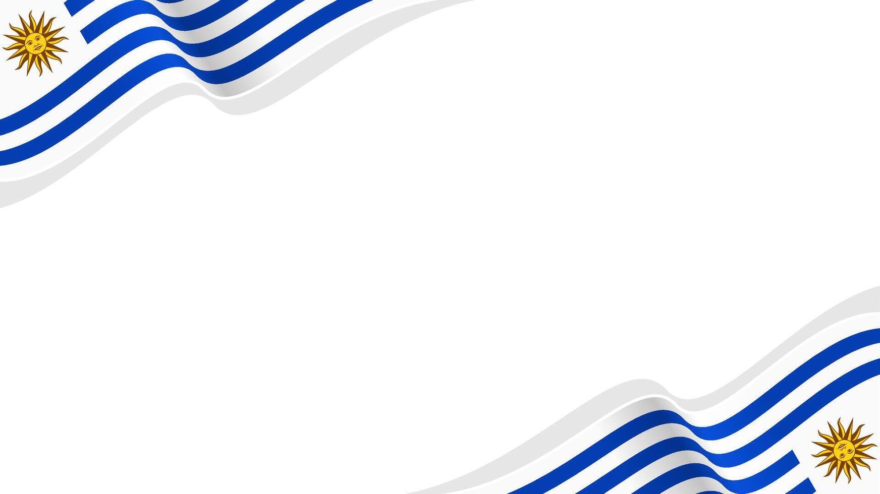 wavy uruguay flag frame background with copy space for text. uruguay national day vector