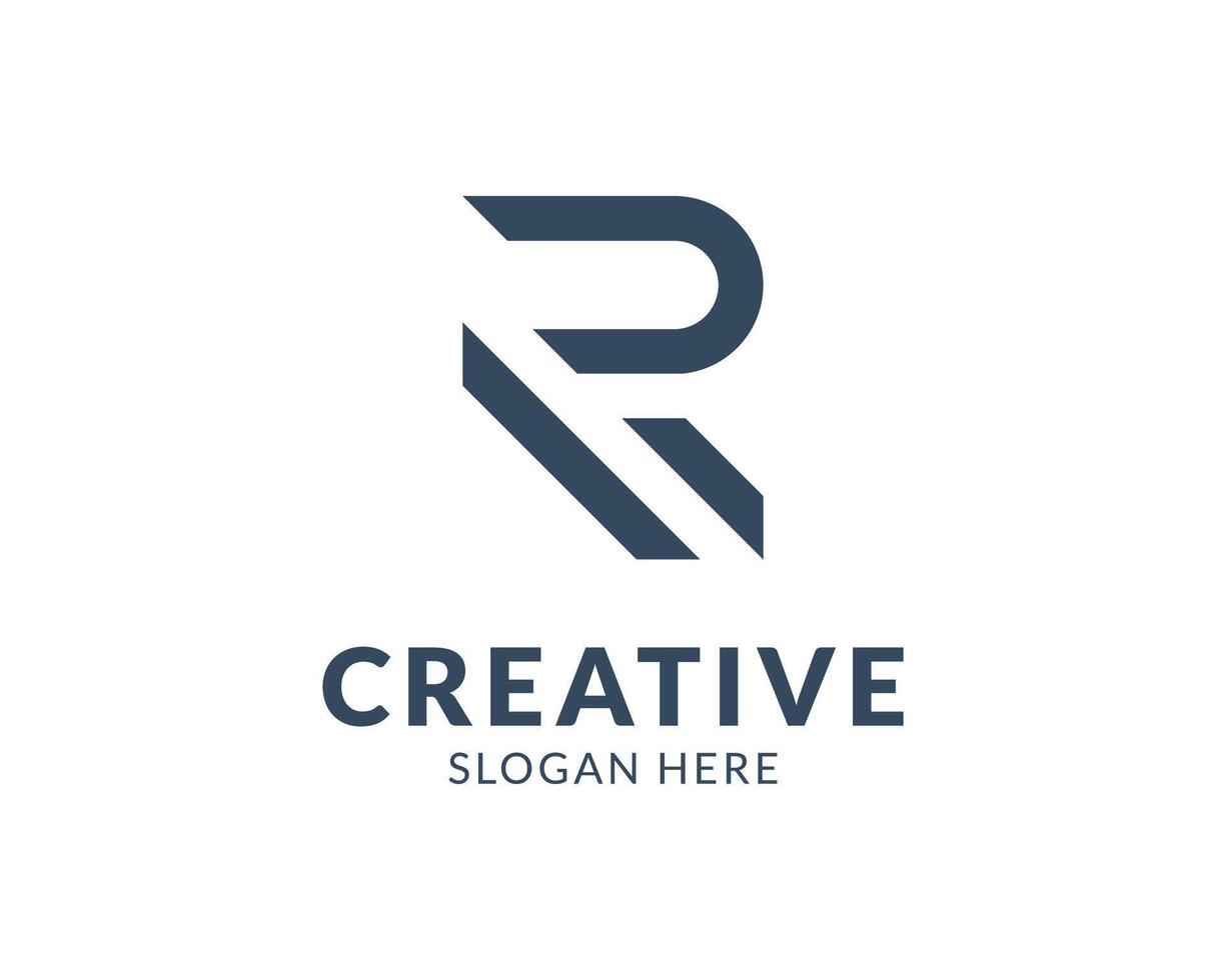 R letter abstract real-estate and construction logo design concept. Letter logo icon initial template design for architectural business. vector