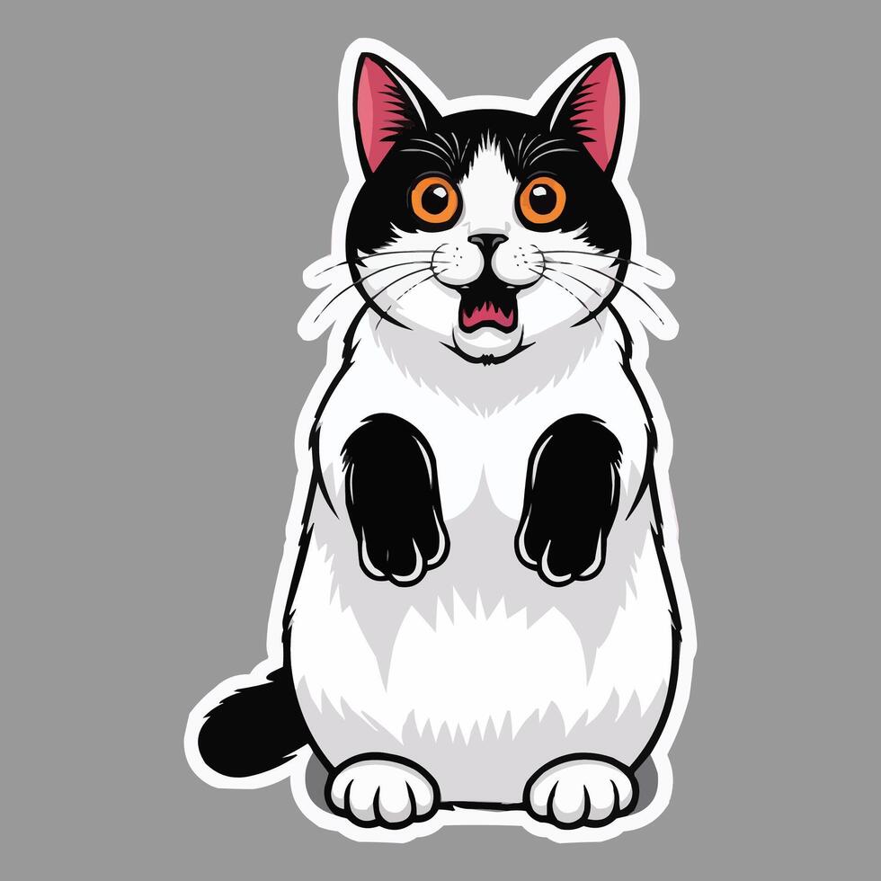 cat sticker illustration, vector