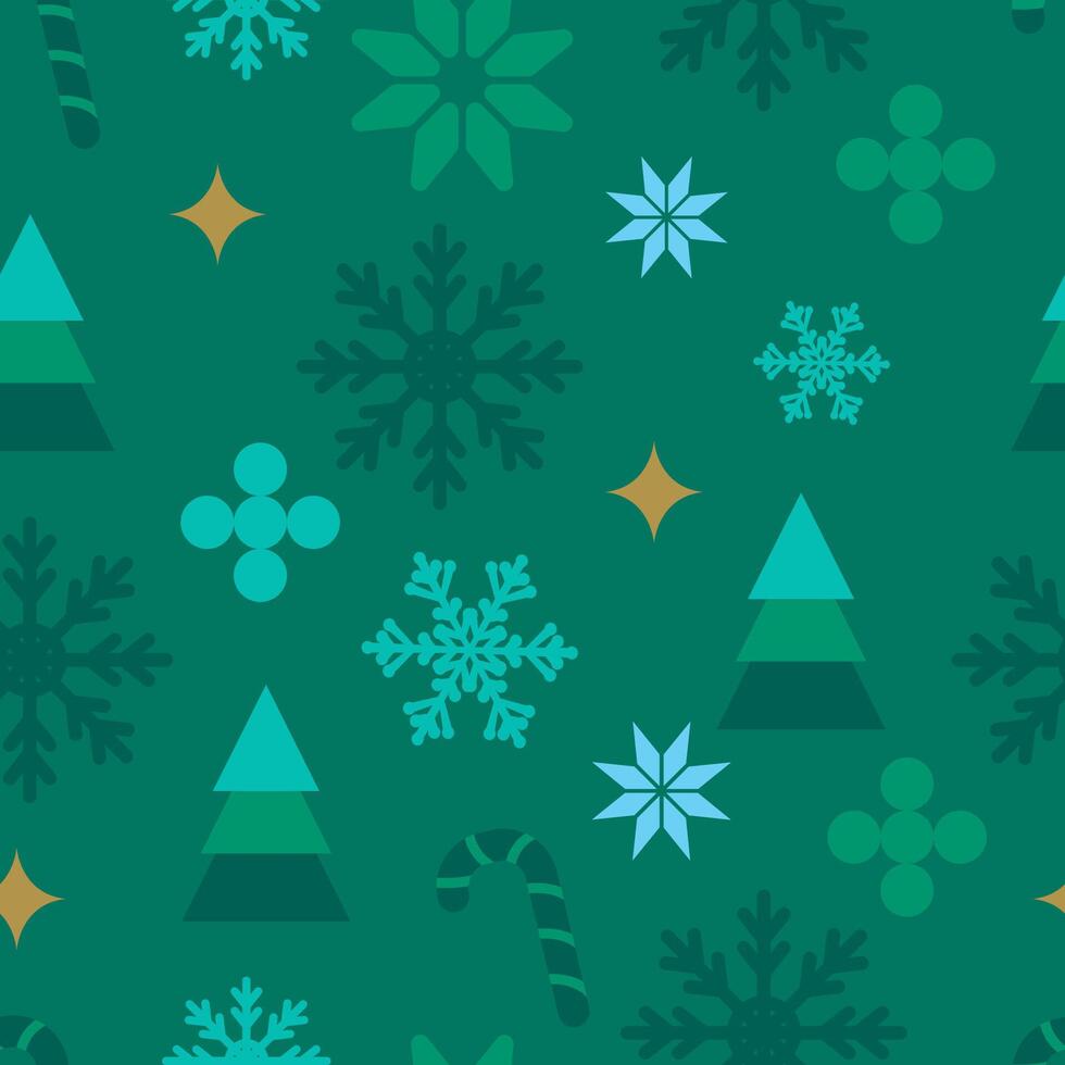 green Christmas seamless pattern. design for tile , fabric, paper vector