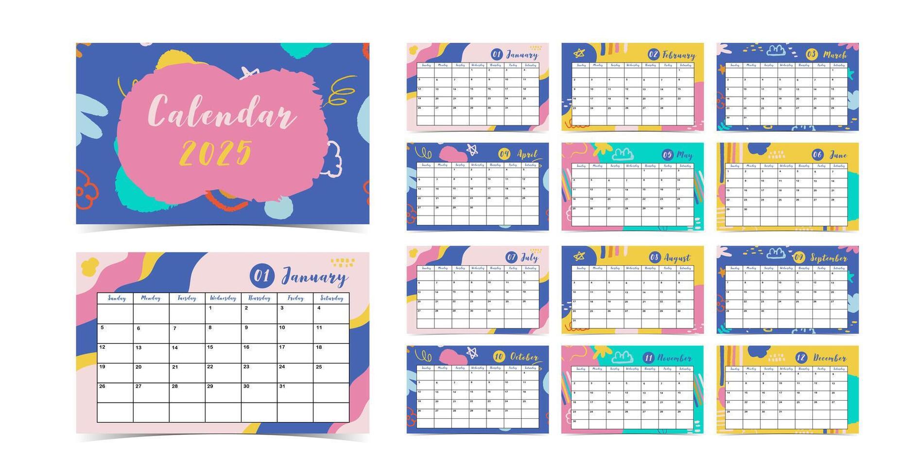 cute weekly planner background with school. illustration for kid and baby.Editable element vector