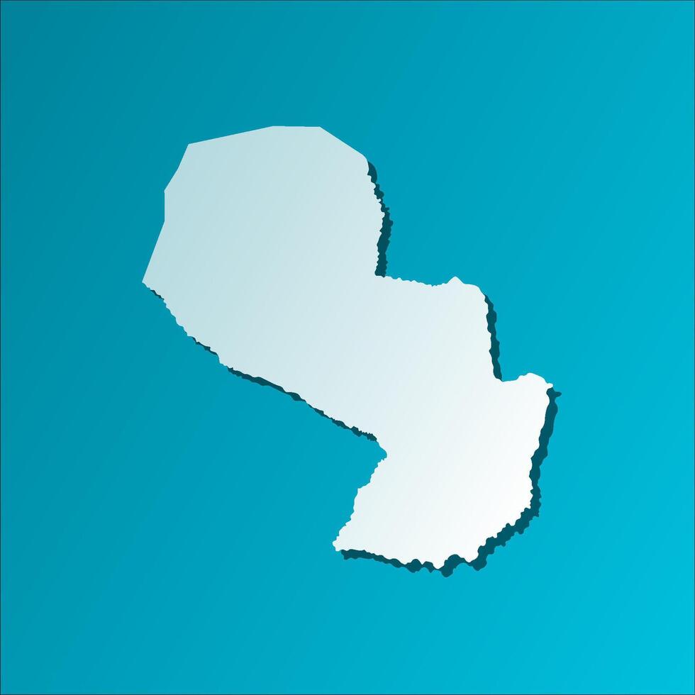 isolated simplified illustration icon with blue silhouette of Paraguay map. Dark blue background vector