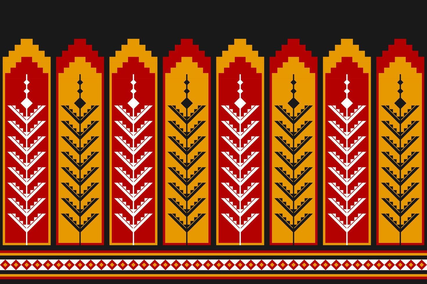Border ethnic tribal pattern art. Geometric ethnic seamless pattern traditional. Mexican style. Design for background, illustration, fabric, clothing, textile, print, batik, embroidery. vector
