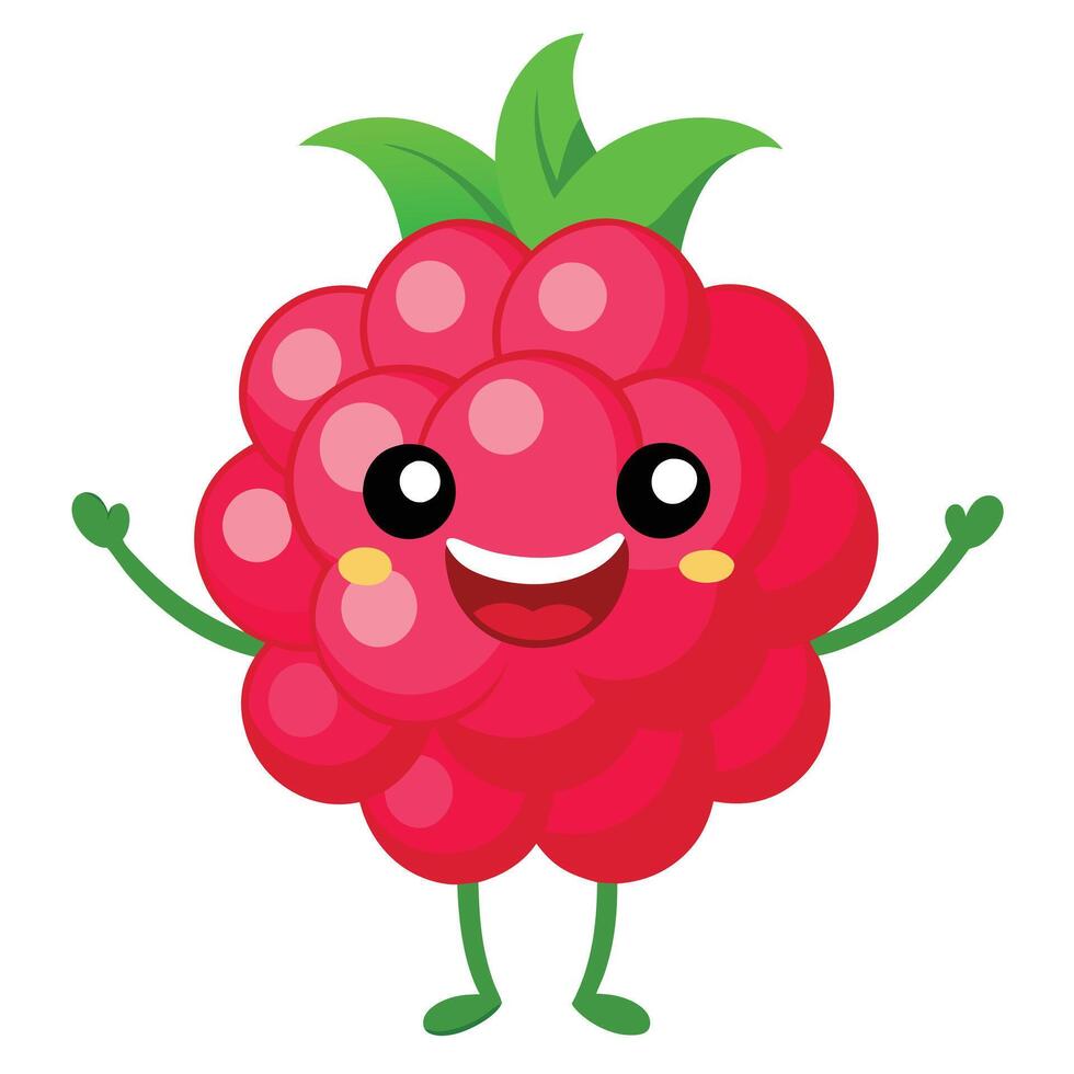 A cartoon raspberry character with arms outstretched vector