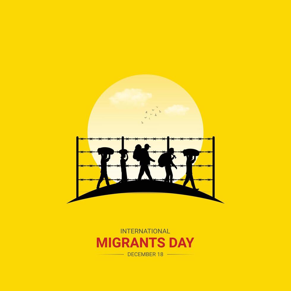 International Migrants Day Banner Design illustration vector