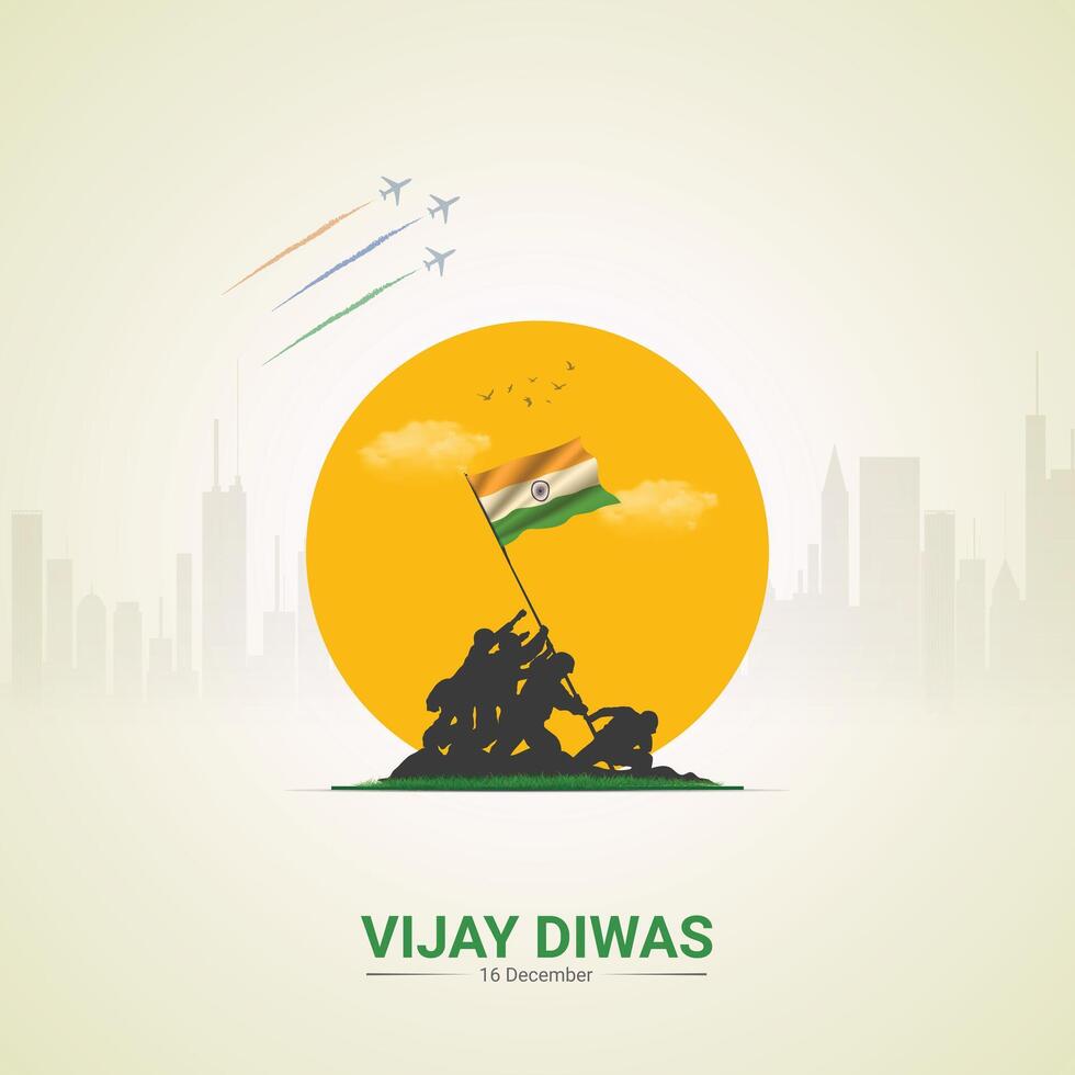 Vijay Diwas. Victory Day. 16 December 1971. Holiday Concept. design for social media posts. vector