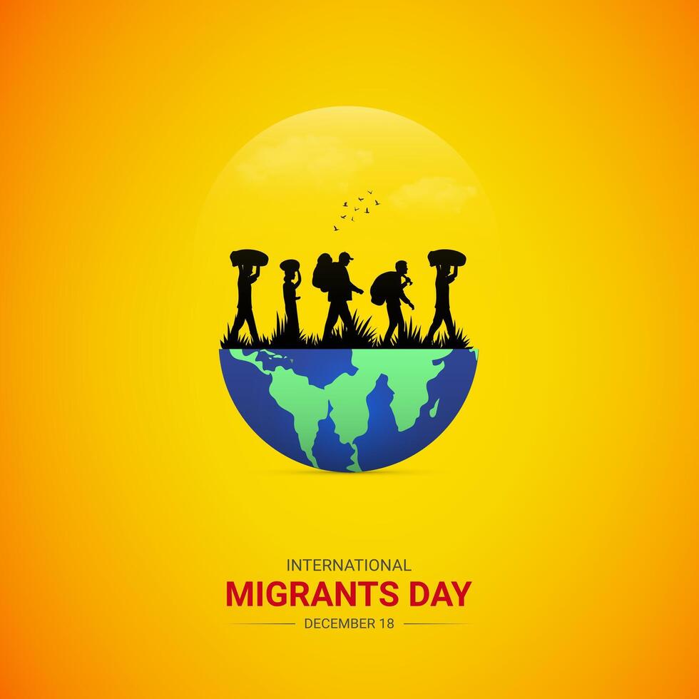International Migrants Day, Migrants Day creative design for social media banner, poster illustration. vector