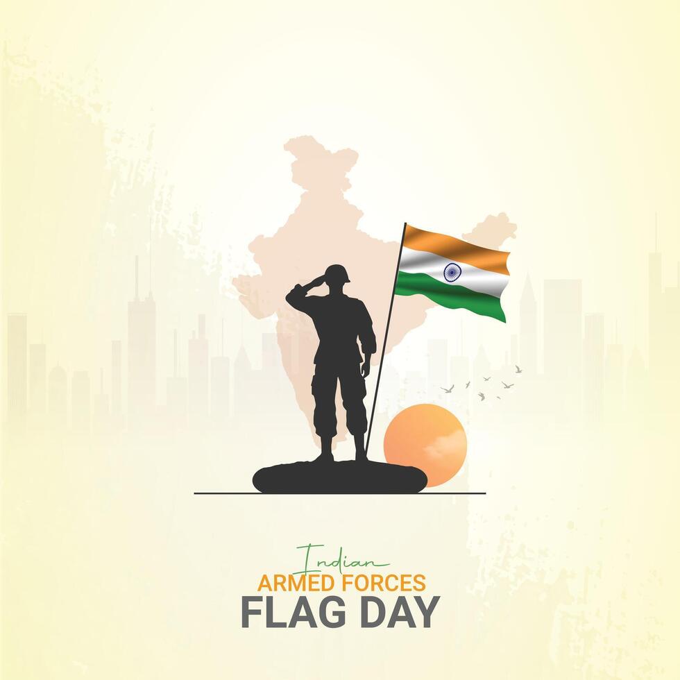 Indian Armed Forces Flag Day Creative ads vector