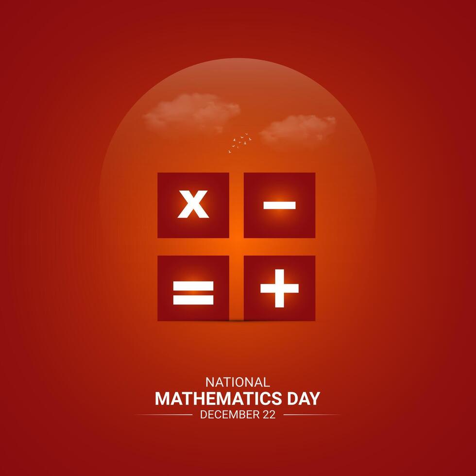illustration of National Mathematics Day December 22. vector