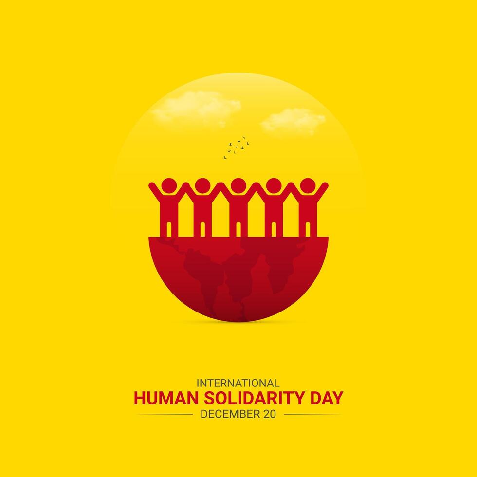 International Human Solidarity Day. Human Solidarity Day Creative Concept, Design For social media. vector