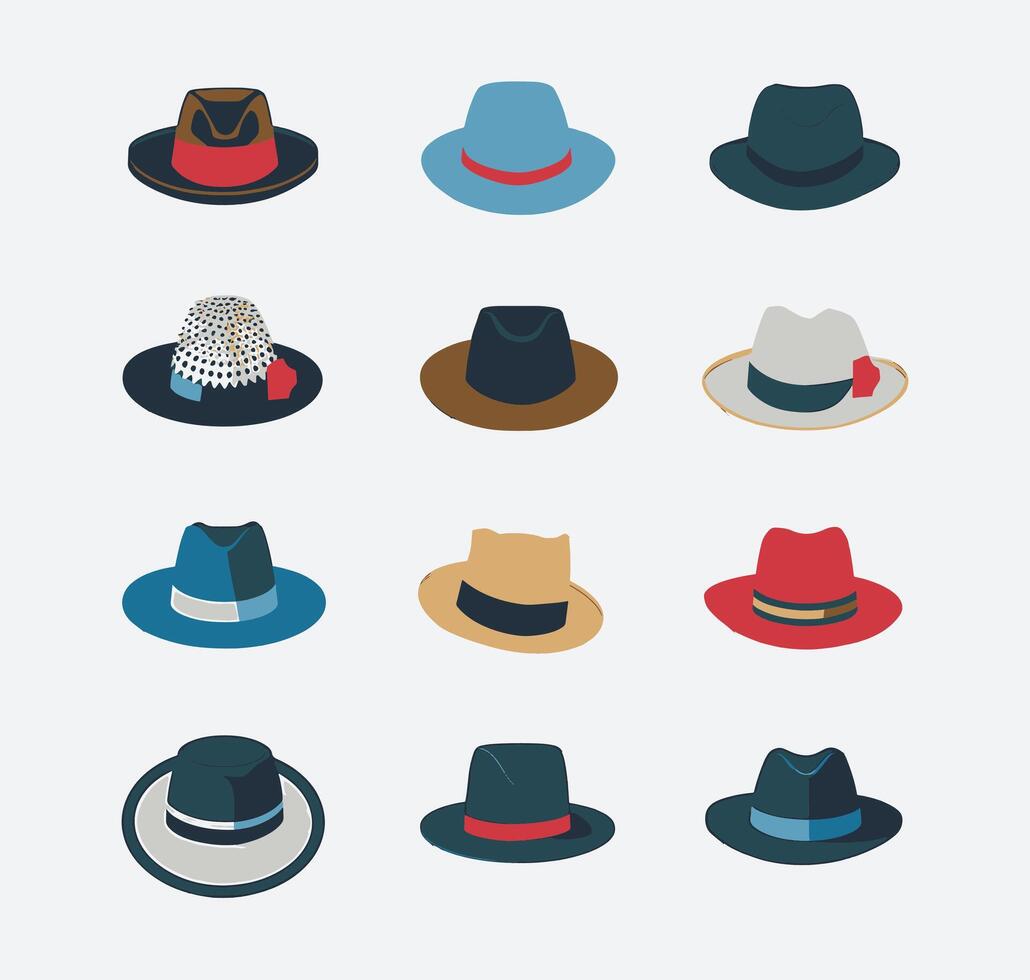 set of icons Hat vector