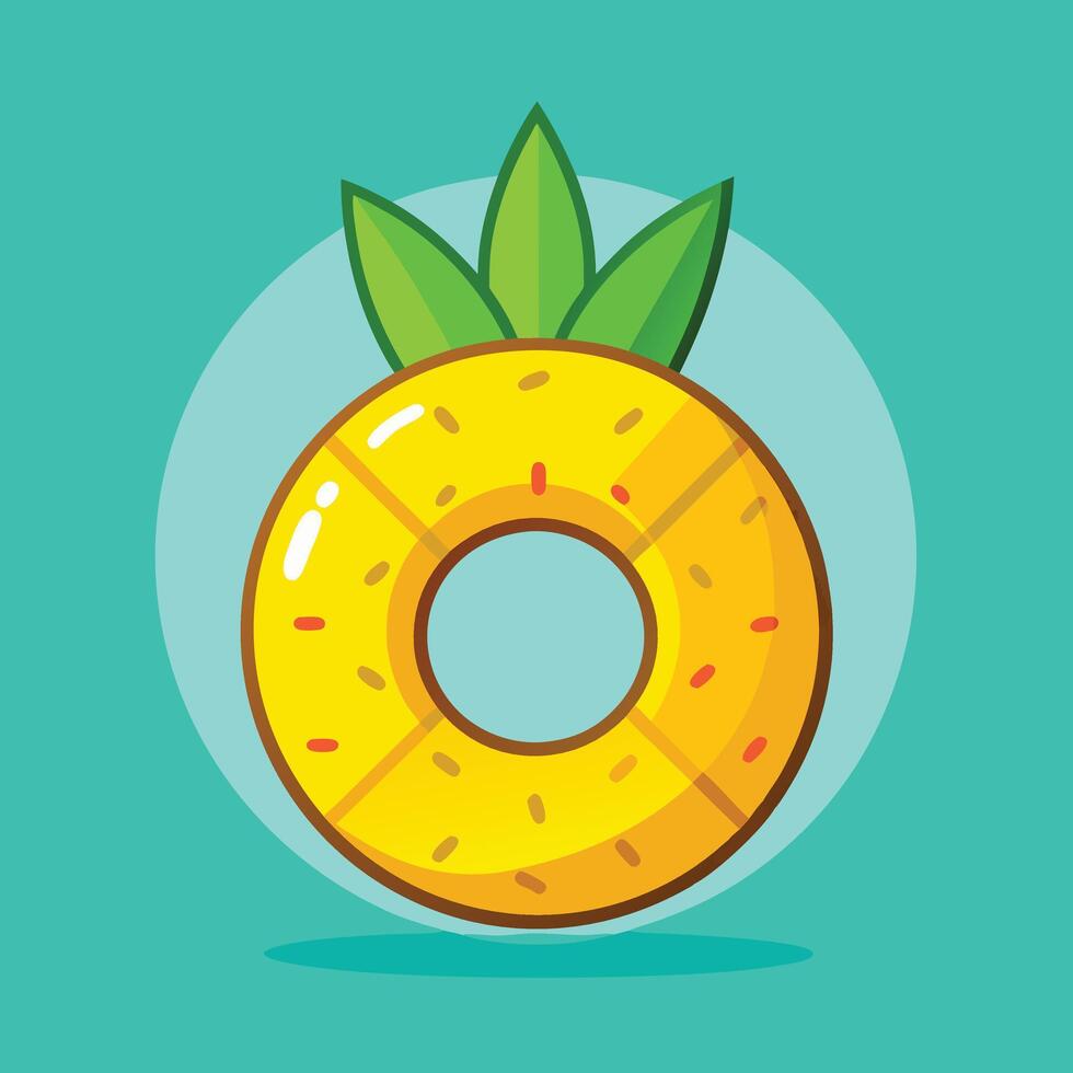 A donut with a pineapple on it vector