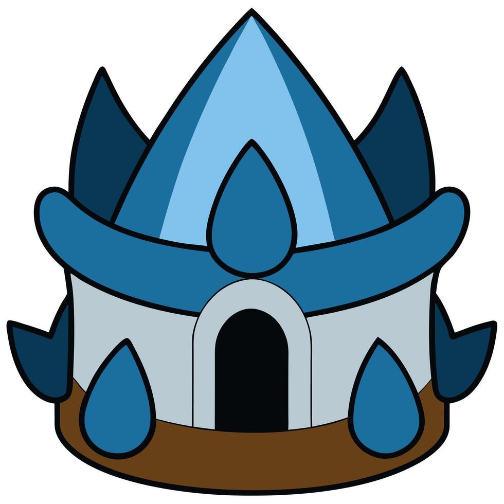 A blue castle with a crown on top vector