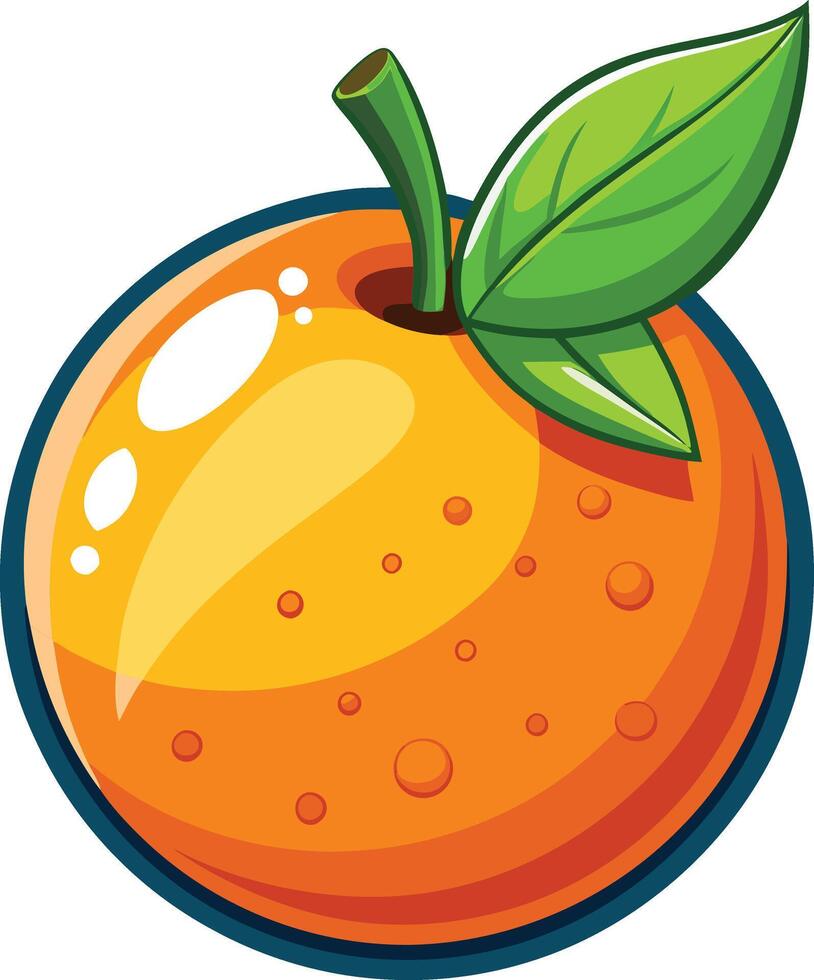 Orange fruit white background vector