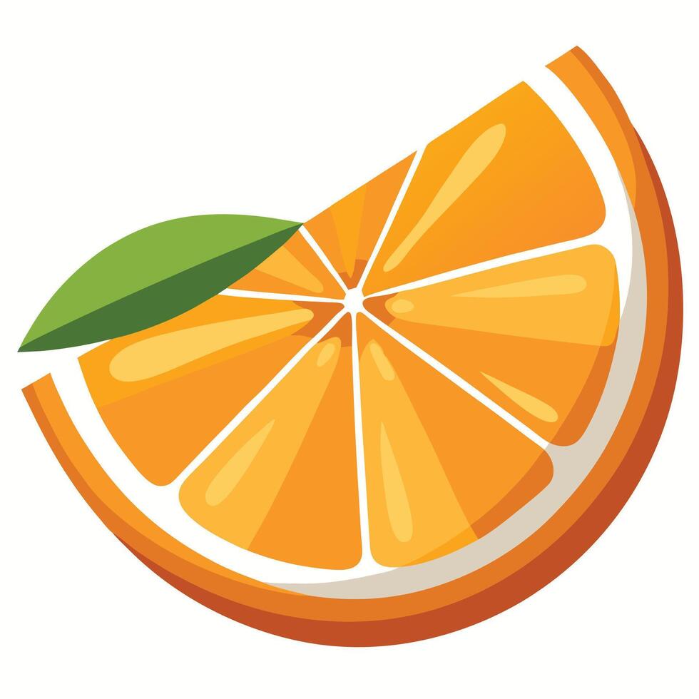 Orange slice with leaf vector
