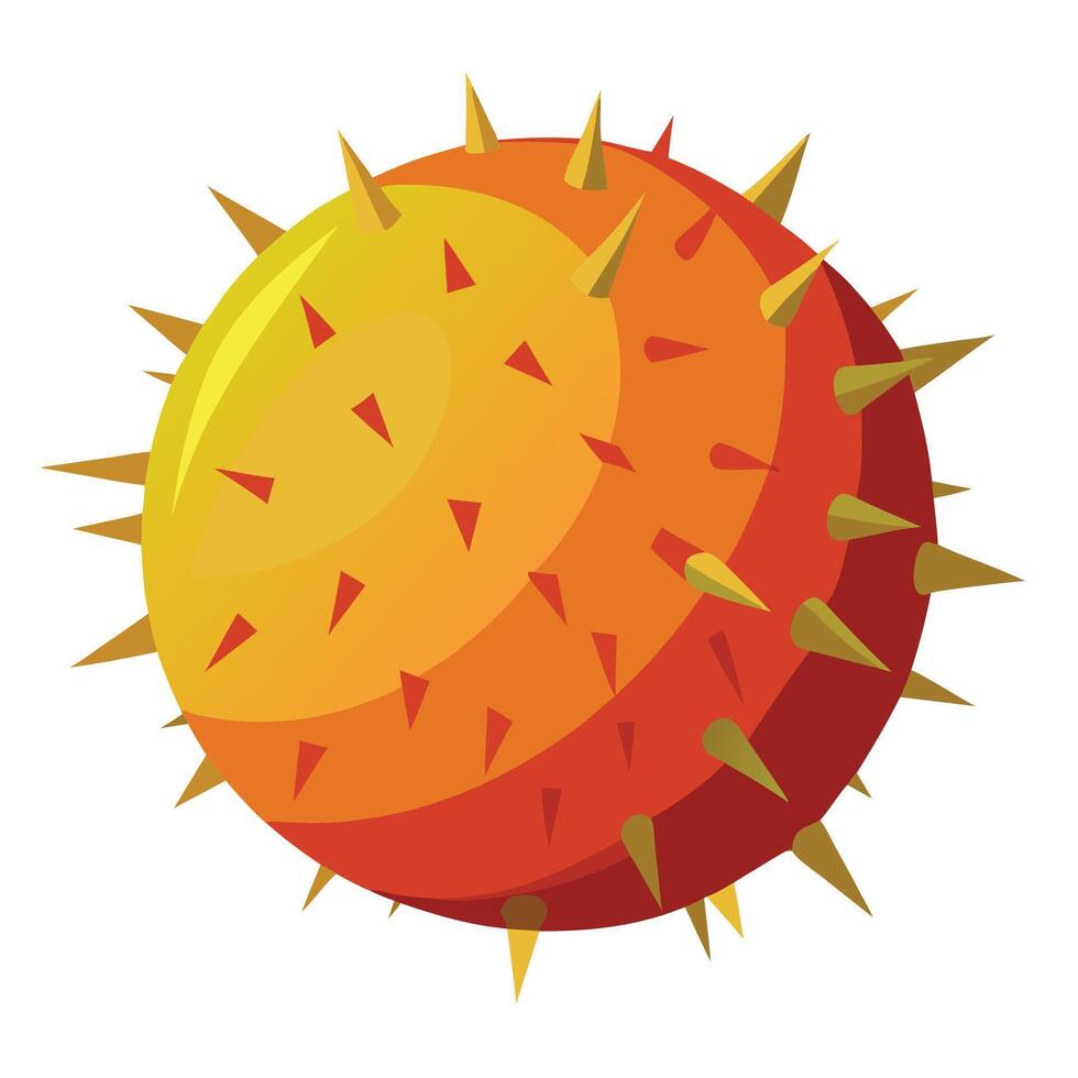 A red and orange spiky ball with spikes on it vector