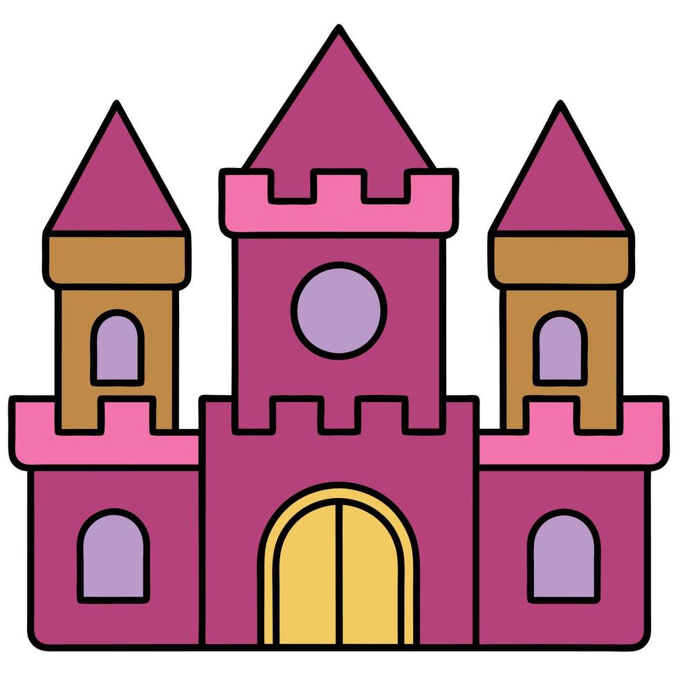 A castle with two towers and a door vector
