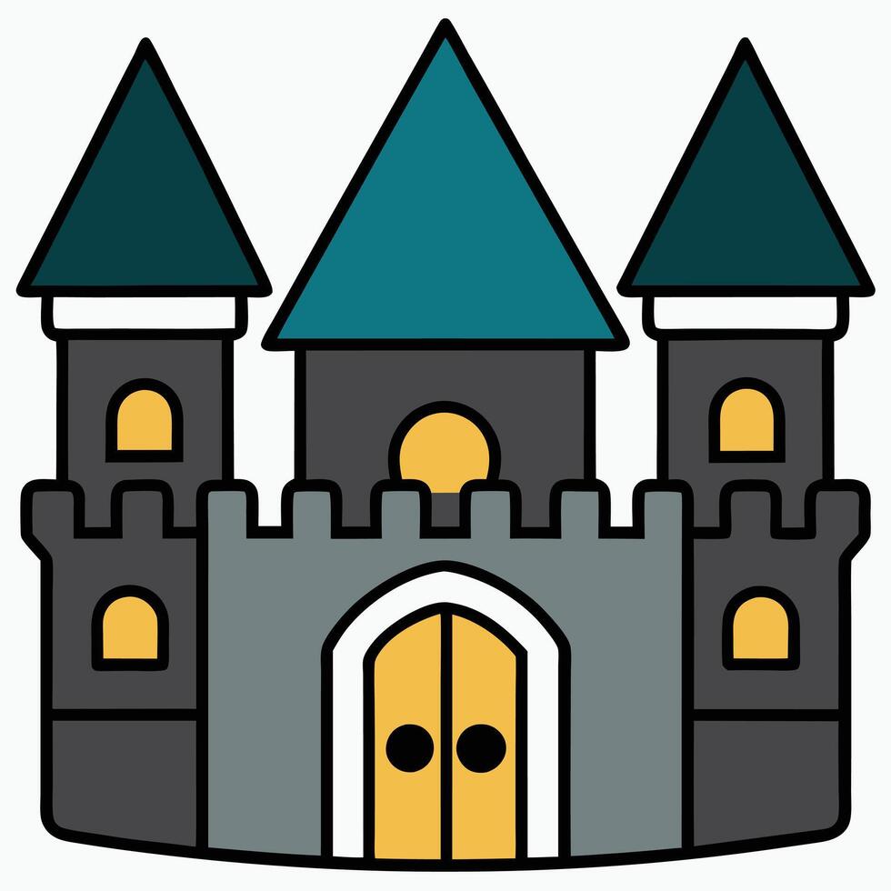 A castle with two doors and a door vector