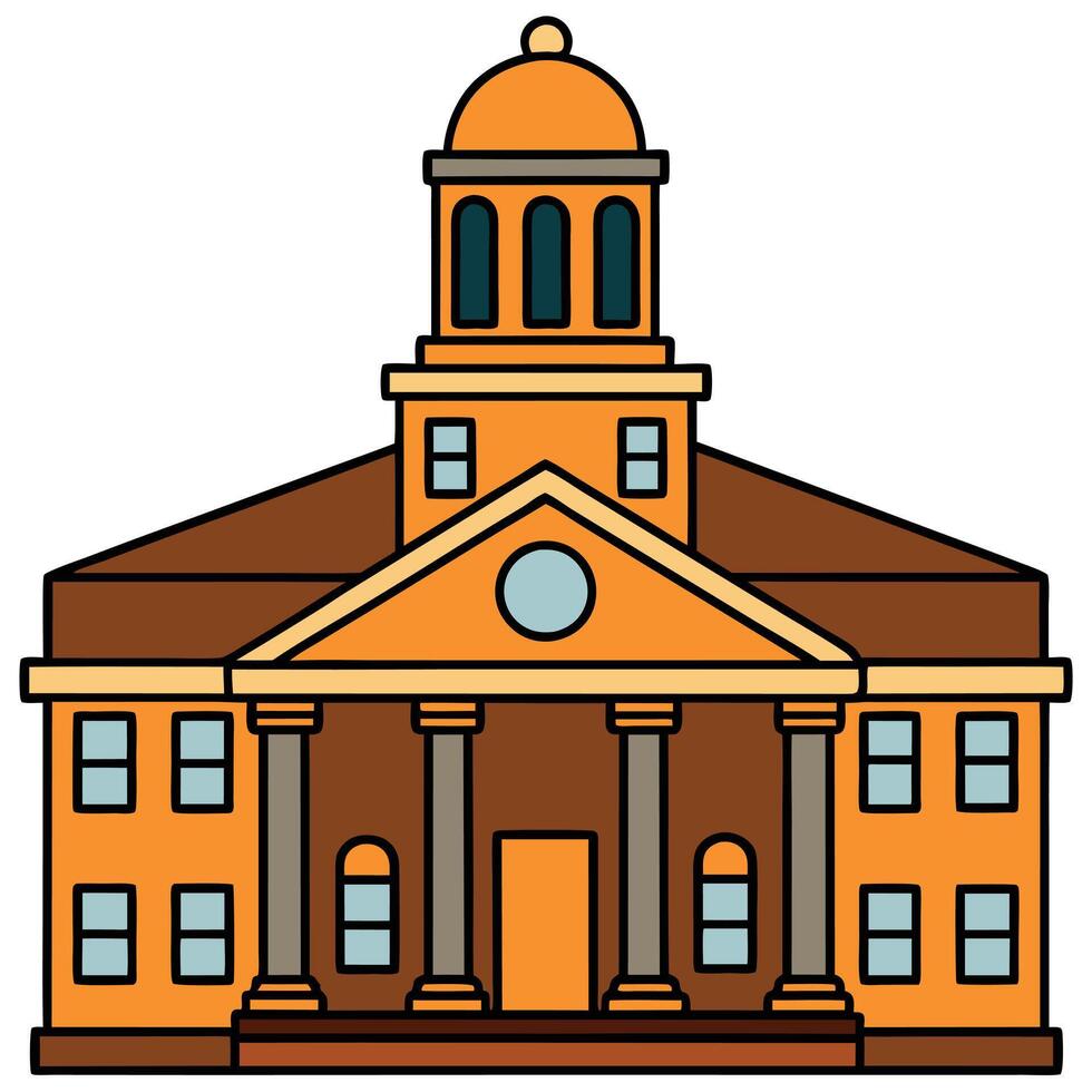 A building with a dome and columns vector