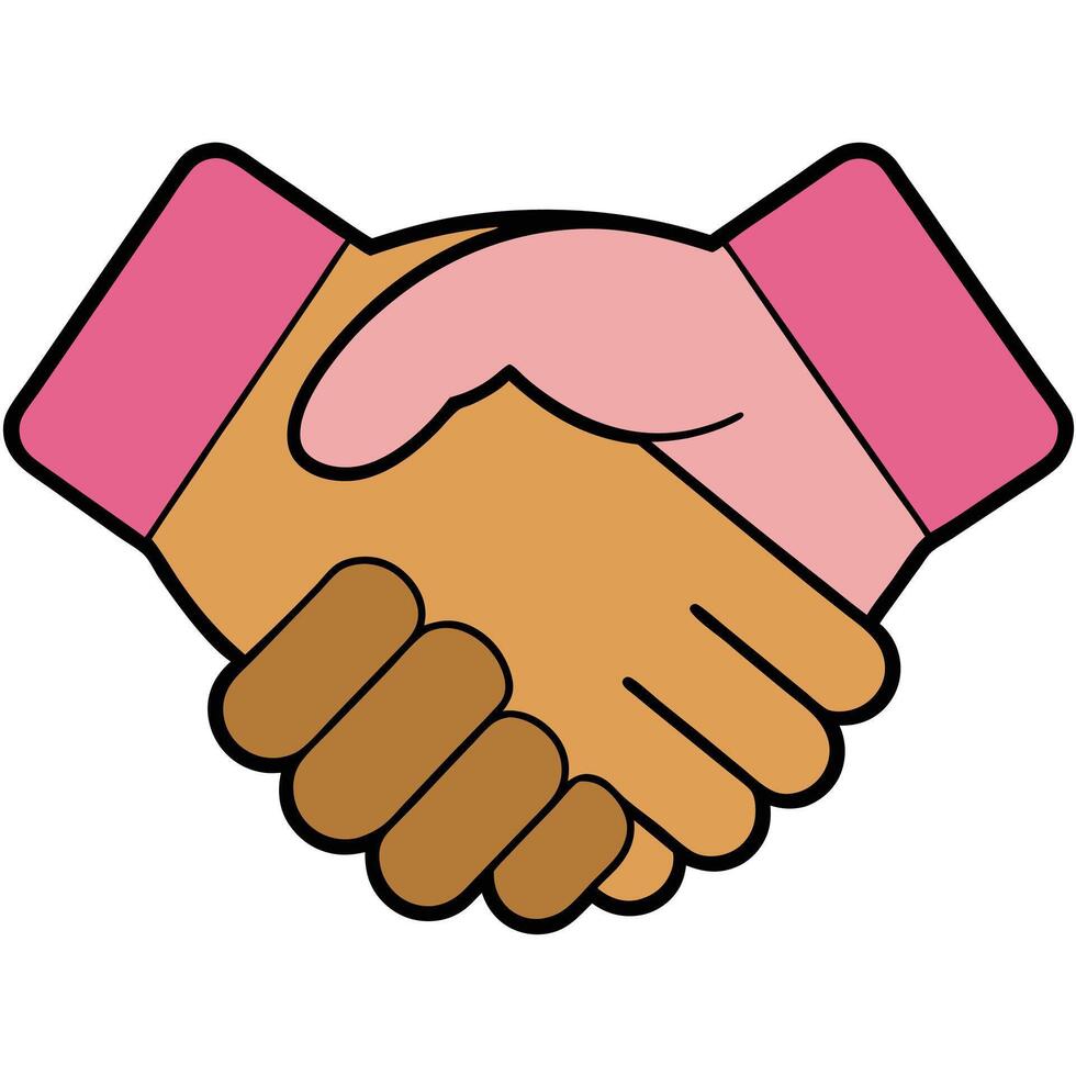 Handshake icon white background vector