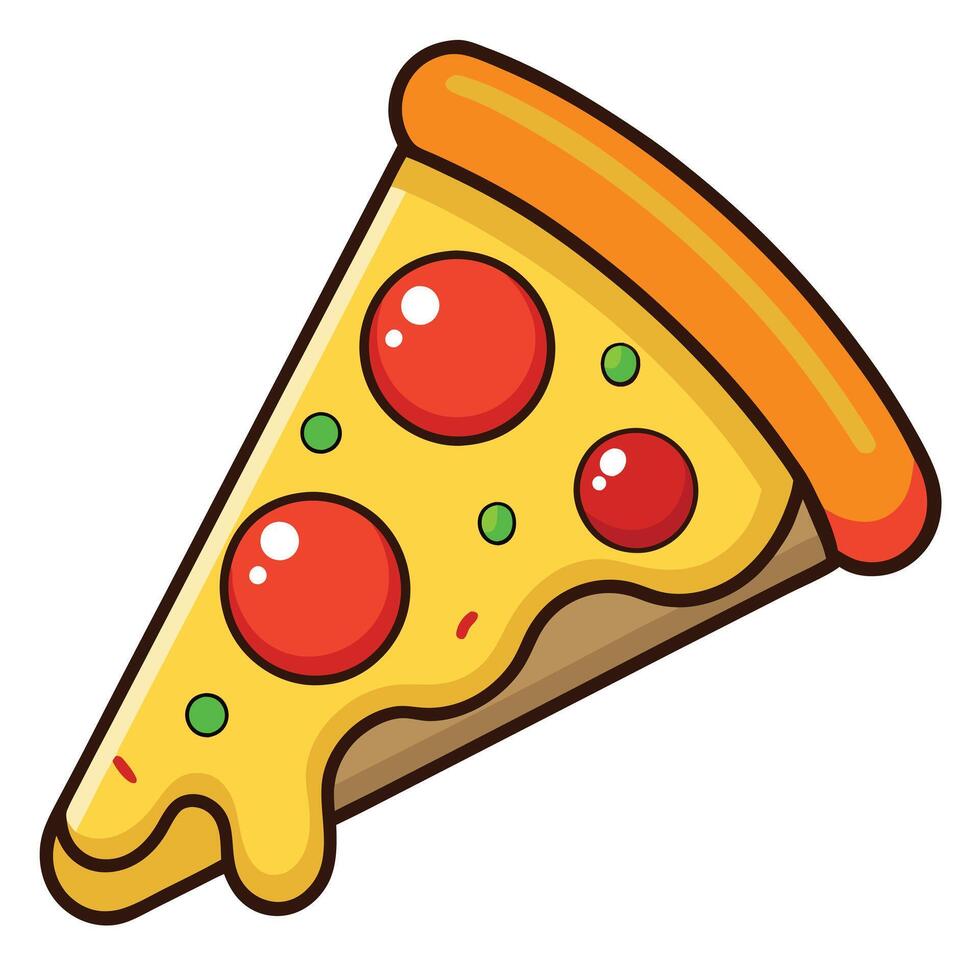 Pizza slice icon illustration vector