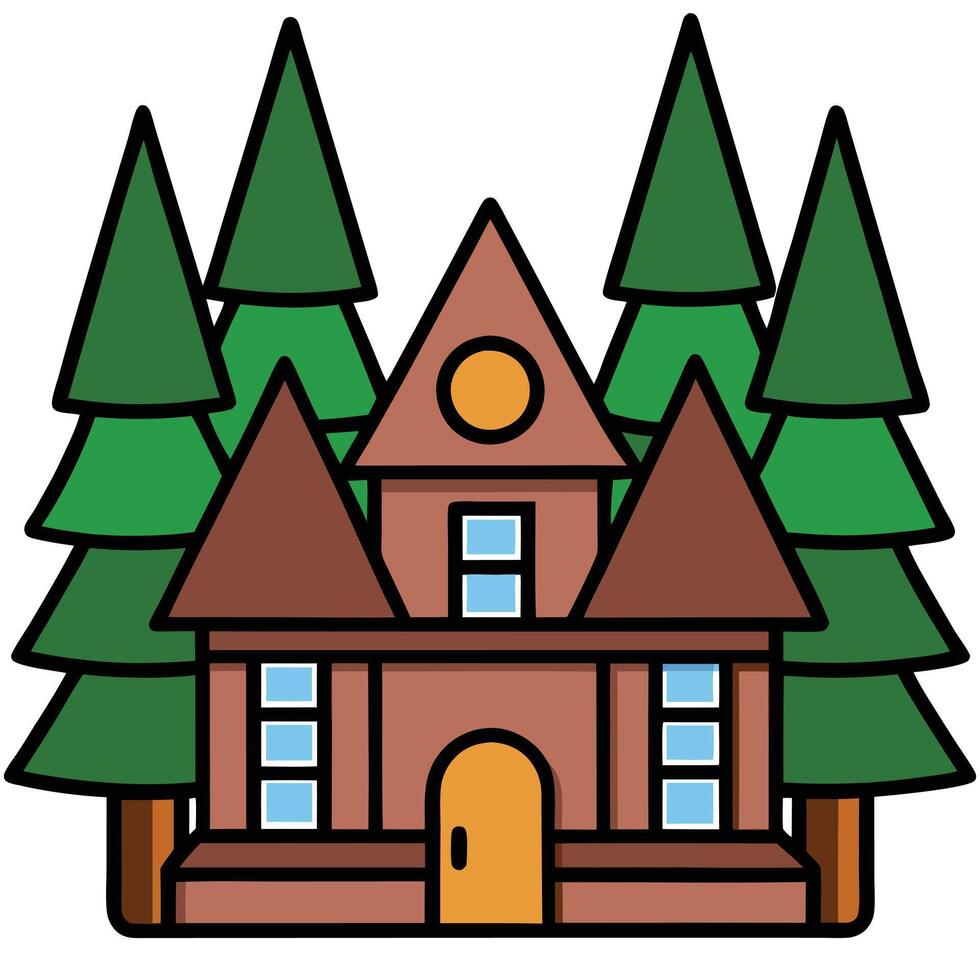 A house with trees in the background vector