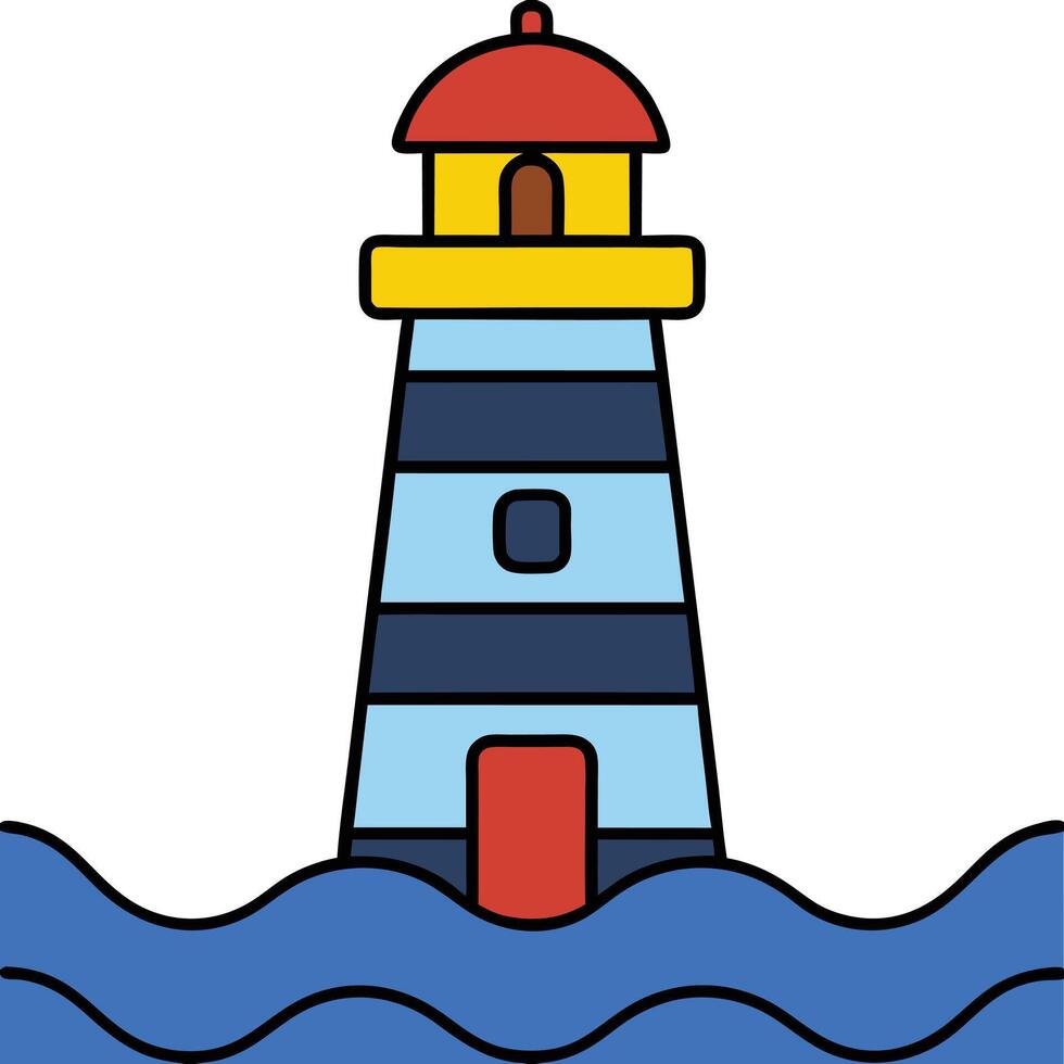 Lighthouse icon white background vector